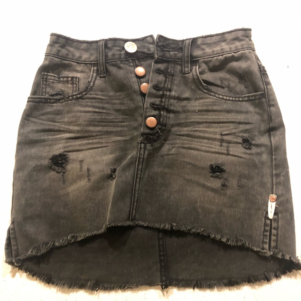 One Teaspoon Black Denim Skirt
